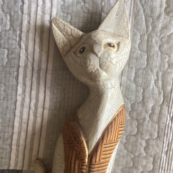 SOLID WOOD PAINTED DECOR CAT - Picture 6 of 9